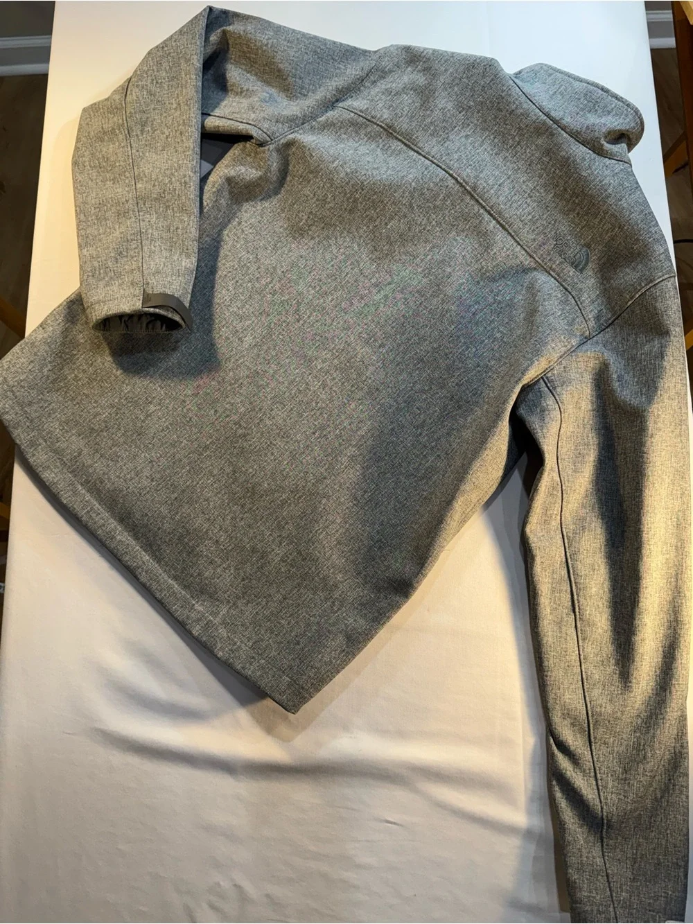 Men's North Face  Windwall Fleece Lined Gray Zip‑Front Casual Jacket